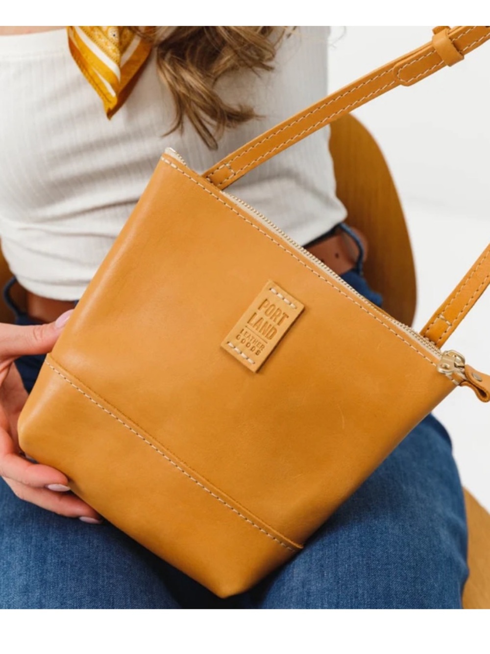 Portland Leather Goods Festival Crossbody Bag in Sunflower 🌻